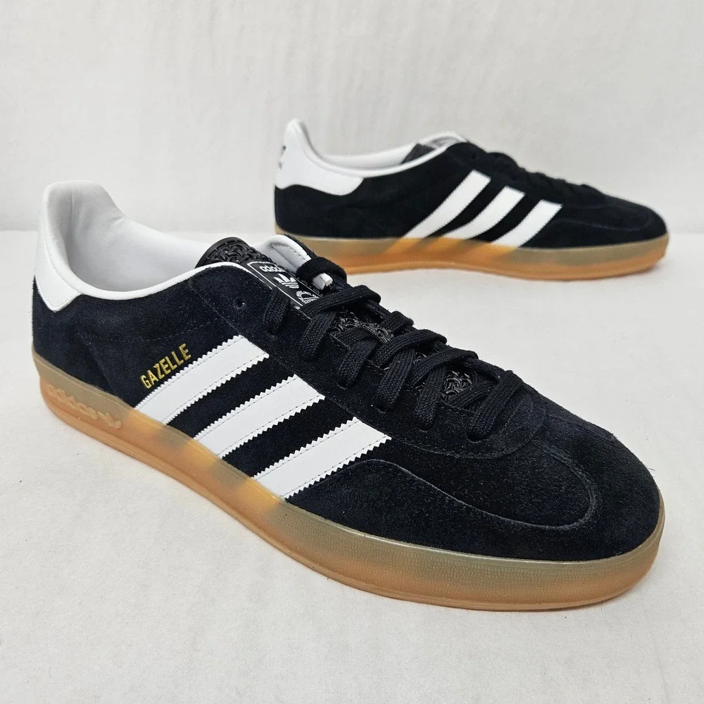 Adidas Gazelle Indoor Casual Sneakers‎ JI2060 Core Black White Gum Men Size 11.5
